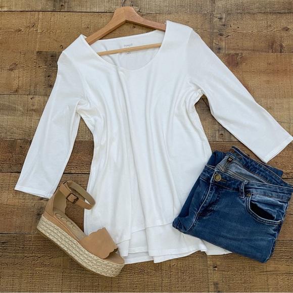 J JILL Crisp White Layered Blouse ⭐️ BEAUTIFUL - Picture 8 of 10